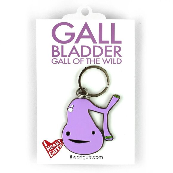 I Heart Guts Gall Bladder Keychain Bag Charm Kawaii Science Medical Gift - Picture 1 of 6